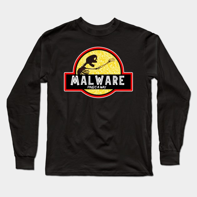 Malware Finds A Away funny humor Computer science Long Sleeve T-Shirt by DonVector